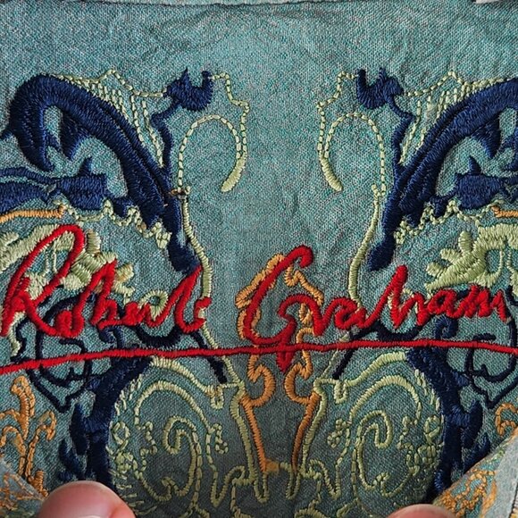 Robert Graham Men Multicolor Striped Geometric Long Sleeve Button Up Shirt ~Med - Picture 14 of 16